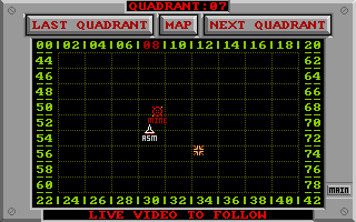 Defcon 5 (Amiga) screenshot: About to intercept the space mine