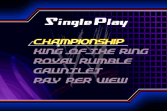 WWE Road to Wrestlemania X8 (Game Boy Advance) screenshot: Choose a competition