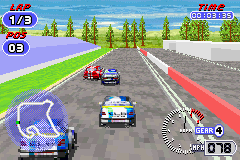 TOCA: World Touring Cars (Game Boy Advance) screenshot: Fighting for position