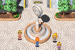 Yu-Gi-Oh!: The Sacred Cards (Game Boy Advance) screenshot: Exploring the city