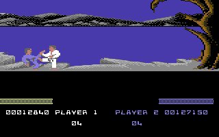 Shanghai Karate (Commodore 64) screenshot: Middle kick