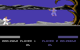Shanghai Karate (Commodore 64) screenshot: High jump