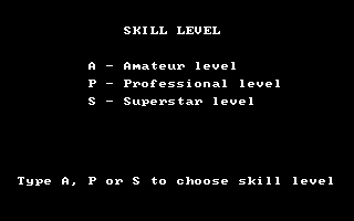 Centipede (DOS) screenshot: Skill select