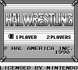 HAL Wrestling (Game Boy) screenshot: Title screen (US)