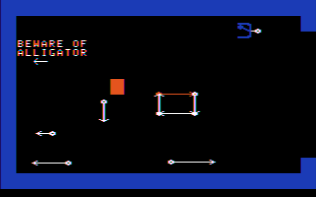 Rocky's Boots (DOS) screenshot: Surely they're talking about alligator *clips*. Right? (CGA w/composite monitor)
