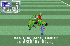 Sports Illustrated for Kids: Football (Game Boy Advance) screenshot: The runner is tackled