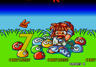 Puyo Puyo (Arcade) screenshot: Continue?