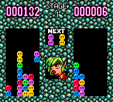 Puyo Puyo (Game Gear) screenshot: A normal game of Puyo Puyo