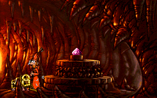 Discworld (DOS) screenshot: The temple. I didn't, in fact, particularly like it, but I felt that I should save this scene for the "plotline representation" aspect of screenshots.