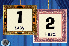 Disney's Little Einsteins (Game Boy Advance) screenshot: Difficulty level: easy or hard.