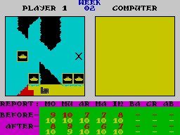 World War I (ZX Spectrum) screenshot: Fleets