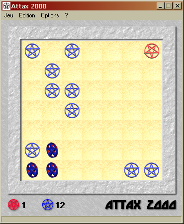 Attax 2000 (Windows) screenshot: The pawns play a rotating animation when being "converted"
