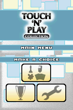 Touch 'N' Play Collection (Nintendo DS) screenshot: Title Screen / Main Menu