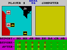 Screenshot of World War I (ZX Spectrum, 1986) - MobyGames