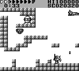 After Burst (Game Boy) screenshot: Bombing from a jet