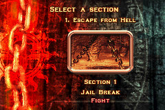 Ghost Rider (Game Boy Advance) screenshot: Level select