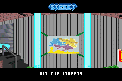 Jet Grind Radio (Game Boy Advance) screenshot: After the tutorial, you can access the menu screen.