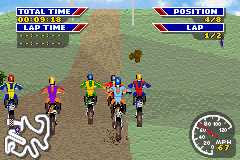 MX 2002 featuring Ricky Carmichael (Game Boy Advance) screenshot: Couldn't shake off the pile from the start