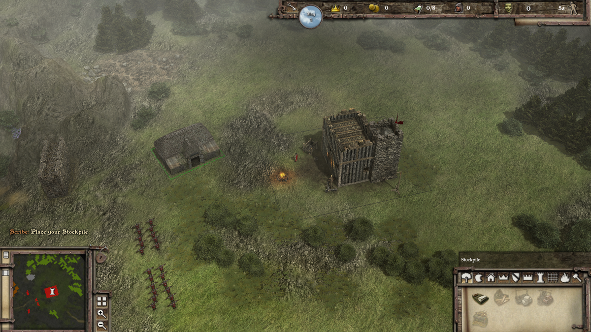 FireFly Studios' Stronghold 3 (Windows) screenshot: The controversial new building system has no grid to be based upon, so sometimes alignment and organization issues can arise