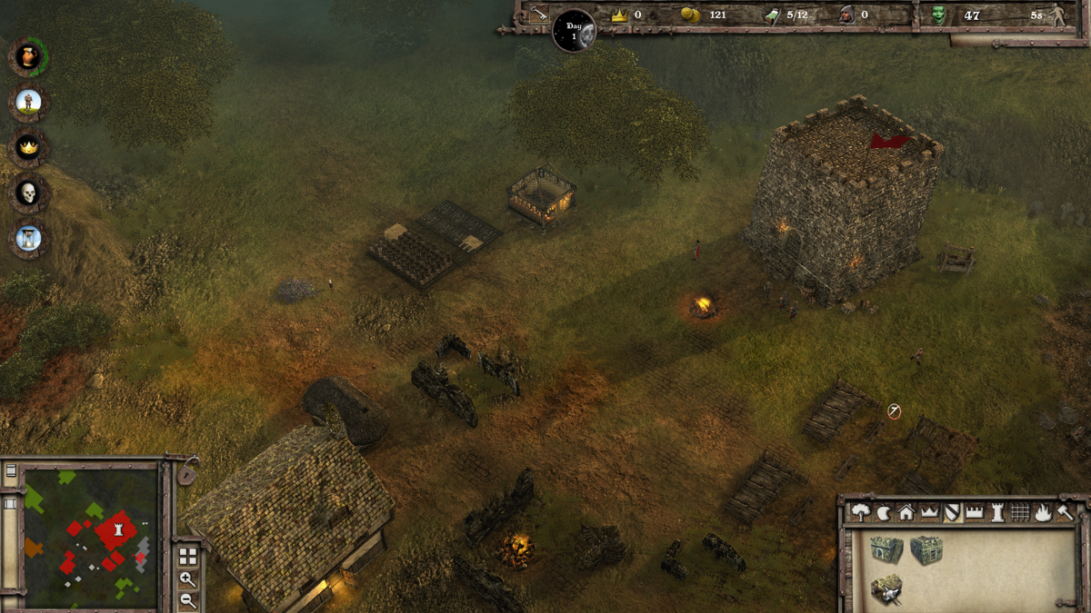FireFly Studios' Stronghold 3 (Windows) screenshot: Weather and time of day can often be seen changing in real time