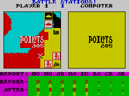 World War I (ZX Spectrum) screenshot: Points