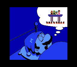 Super Mario Bros. 2 (NES) screenshot: Iconic scene... hey, was it all just a dream?