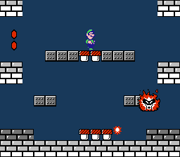 Super Mario Bros. 2 (NES) screenshot: Flame boss