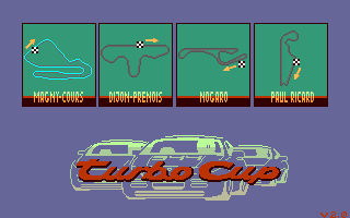 Turbo Cup (Amiga) screenshot: Track selection