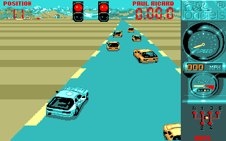 Turbo Cup (Amiga) screenshot: The race begins