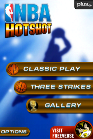NBA Hotshot (iPhone) screenshot: Main menu