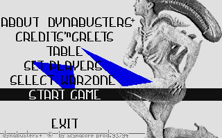 Dynabusters+ (Atari ST) screenshot: Main menu