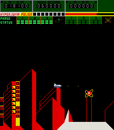 A.D. 2083 (Arcade) screenshot: Approaching the radio tower.
