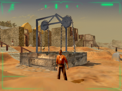 Outcast (Windows) screenshot: This is... a well. Hmm. I wonder if it has any significance
