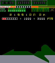 A.D. 2083 (Arcade) screenshot: Mission complete and the Hyperjump Power is filled.