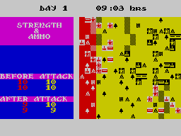 World War I (ZX Spectrum) screenshot: Tactical level