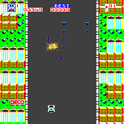 Mad Alien (Arcade) screenshot: Most of the aliens destroyed.