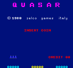 Quasar (Arcade) screenshot: Title screen