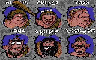 Caveman Ugh-Lympics (Commodore 64) screenshot: Choose a character