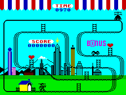 Kong Strikes Back! (ZX Spectrum) screenshot: Lets get the girl