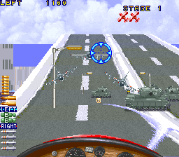 Wild Pilot (Arcade) screenshot: Road fight