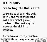 Microsoft Pinball Arcade (Game Boy Color) screenshot: Techniques