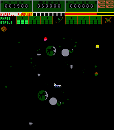 A.D. 2083 (Arcade) screenshot: Playing the third phase with different enemies.