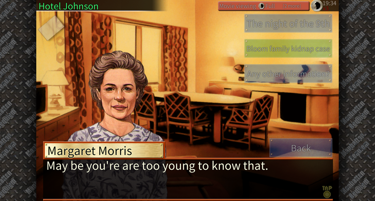 Manhattan Requiem (Android) screenshot: And maybe you need to learn grammar, lady! The English translation is spotty in places