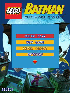 LEGO Batman: The Mobile Game (J2ME) screenshot: Menu