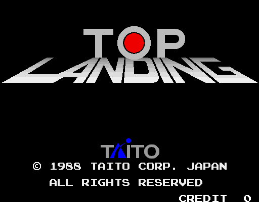 Top Landing (Arcade) screenshot: Title screen