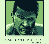Muhammad Ali Heavyweight Boxing (Game Boy) screenshot: You lost by K.O.