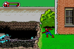 Ultimate Spider-Man (Game Boy Advance) screenshot: Careful of the electricity