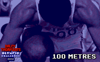 Daley Thompson's Olympic Challenge (Amiga) screenshot: Loading 100 metres