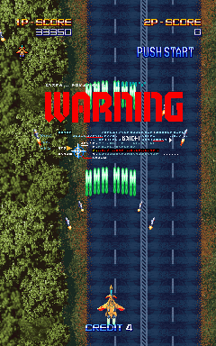 Macross Plus (Arcade) screenshot: Warning