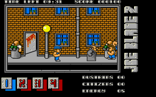 Joe Blade II (Amiga) screenshot: Trenchcoat guy
